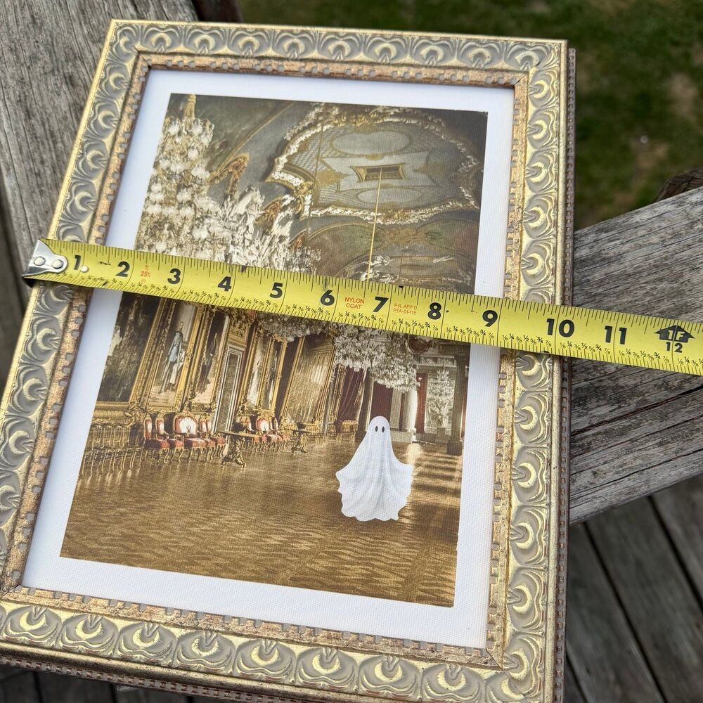 NEW Petal Lane Halloween Ghost Banquet Hall Ballroom Framed Art 13x10” - Picture 3 of 4